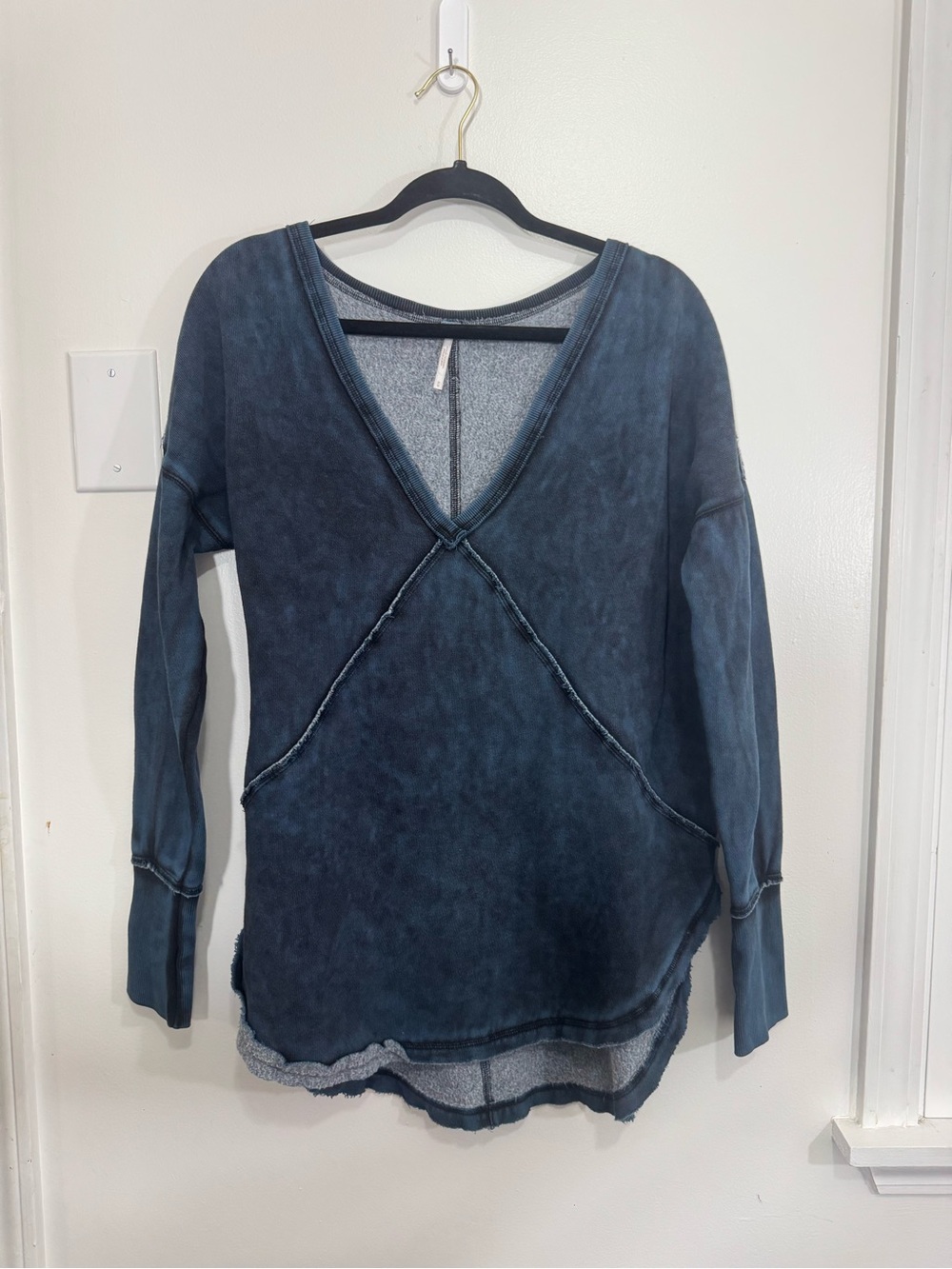 Mineral wash free people Pullover Blue